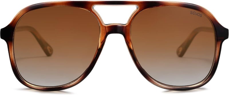 Sojos Retro Polarized Aviator Sunglasses Womens Mens Classic 70s 80s Vintage Trendy Square Aviators SJ2174 - Image 2