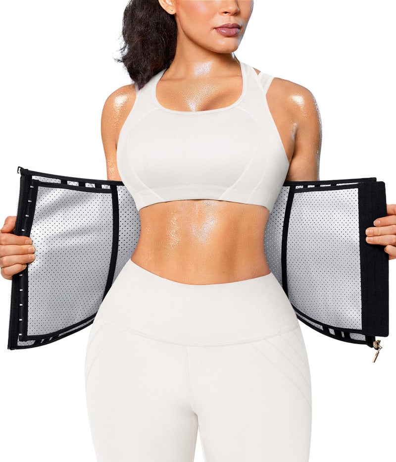 Junlan Sweat Waist Trainer for Women - Corset Sweat Band for Working Out(Black,Large) - Image 1