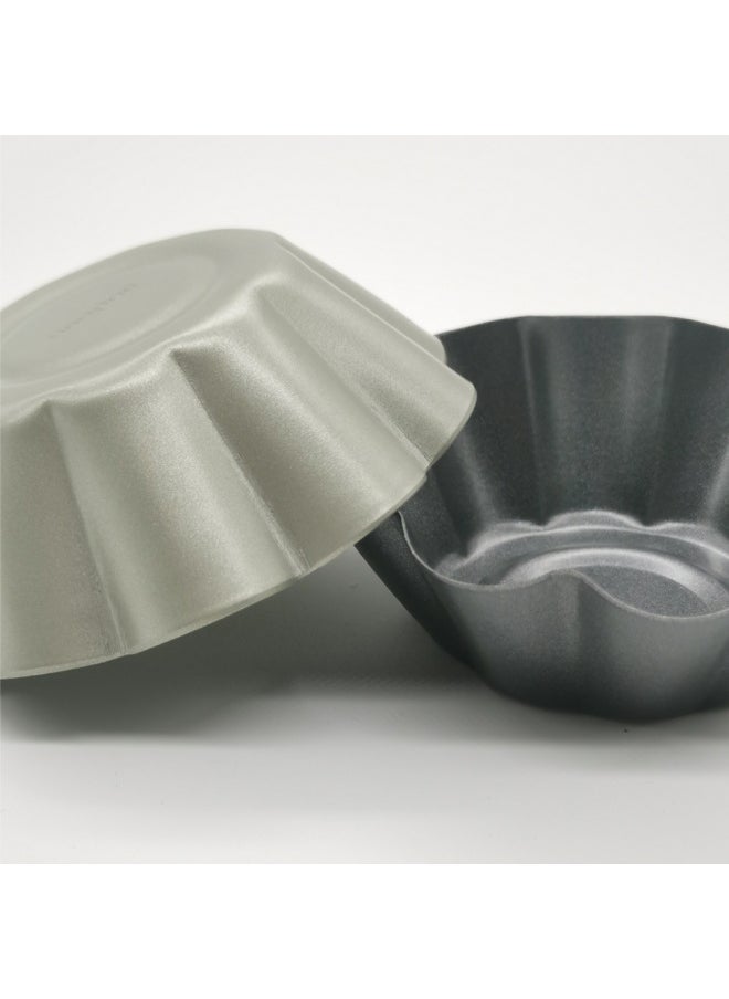 Round Egg Tart Mould Thickened Carbon Steel Non-stick Flower Egg Tart Cup Holder Baking Pudding Cake Mould-Specifications - Image 3