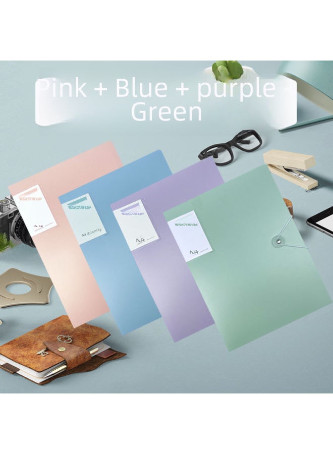 هاويماي ملف A4 لتخزين الكتب، حقيبة متعددة الطبقات لتخزين الأوراق والاختبارات، دفتر معلومات، لوازم طلابية ومكتبية بألوان موراندي - Image 2