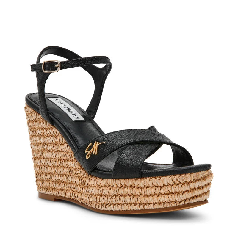 ستيف مادن Cylo Black Women's Sandals