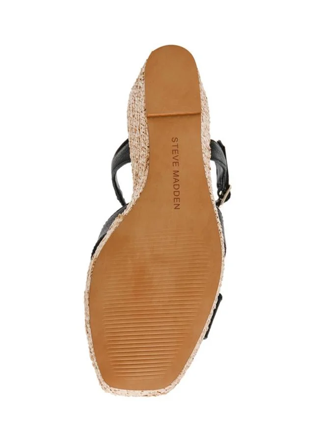 Steve Madden  Cylo Black Women's Ankle-Strap Wedge Sandals for Women | Best Price UAE