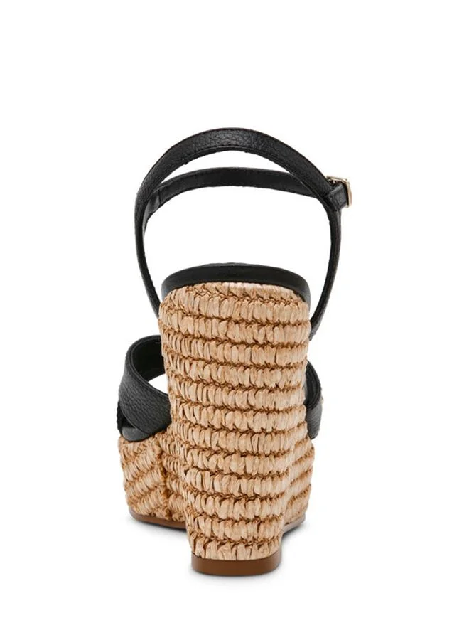 Steve Madden  Cylo Black Women's Ankle-Strap Wedge Sandals for Women | Best Price UAE