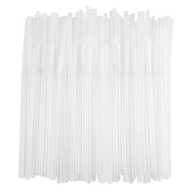 ALINK 200 PCS Flexible Clear Plastic Extendable Drinking Straws, Extra Long Disposable Bendy Party Fancy Straws - Image 1