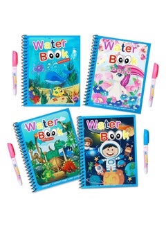KASTWAVE 4-Piece Cartoon Water Coloring Magic Book With Water Pen For Toddlers And Kids  - Image 1