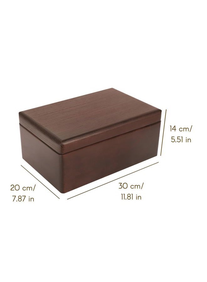 Creative Deco Large Brown Wooden Box Storage with Hinged Lid | 11.8 x 7.87 x 5.51 inches (+-0.5) | Gift Box for Tool Dog Toy Shoes Clothes Kitchen Storage | Wood Keepsake Chest - Image 3