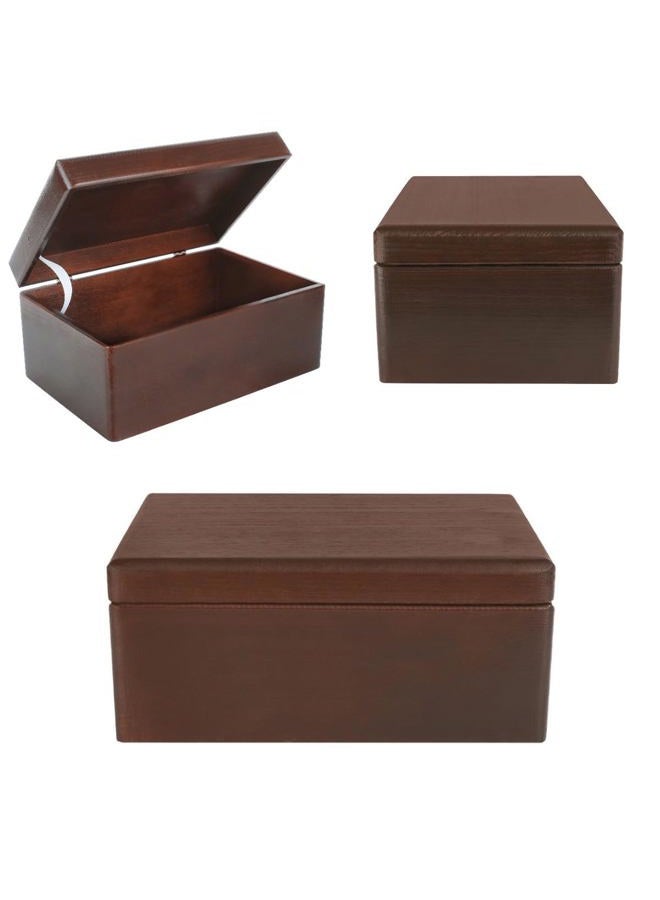 Creative Deco Large Brown Wooden Box Storage with Hinged Lid | 11.8 x 7.87 x 5.51 inches (+-0.5) | Gift Box for Tool Dog Toy Shoes Clothes Kitchen Storage | Wood Keepsake Chest - Image 5