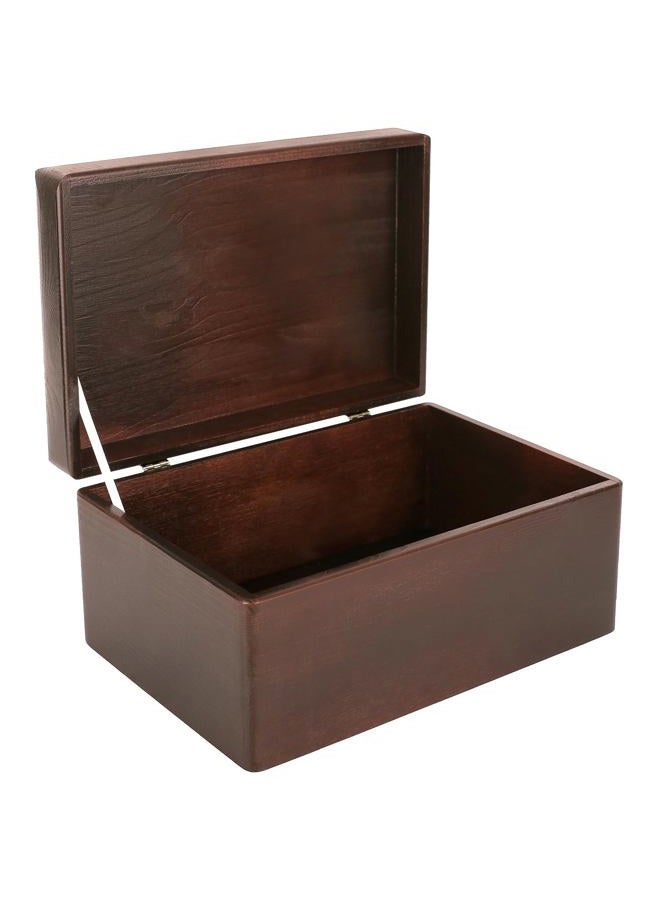 Creative Deco Large Brown Wooden Box Storage with Hinged Lid | 11.8 x 7.87 x 5.51 inches (+-0.5) | Gift Box for Tool Dog Toy Shoes Clothes Kitchen Storage | Wood Keepsake Chest - Image 1