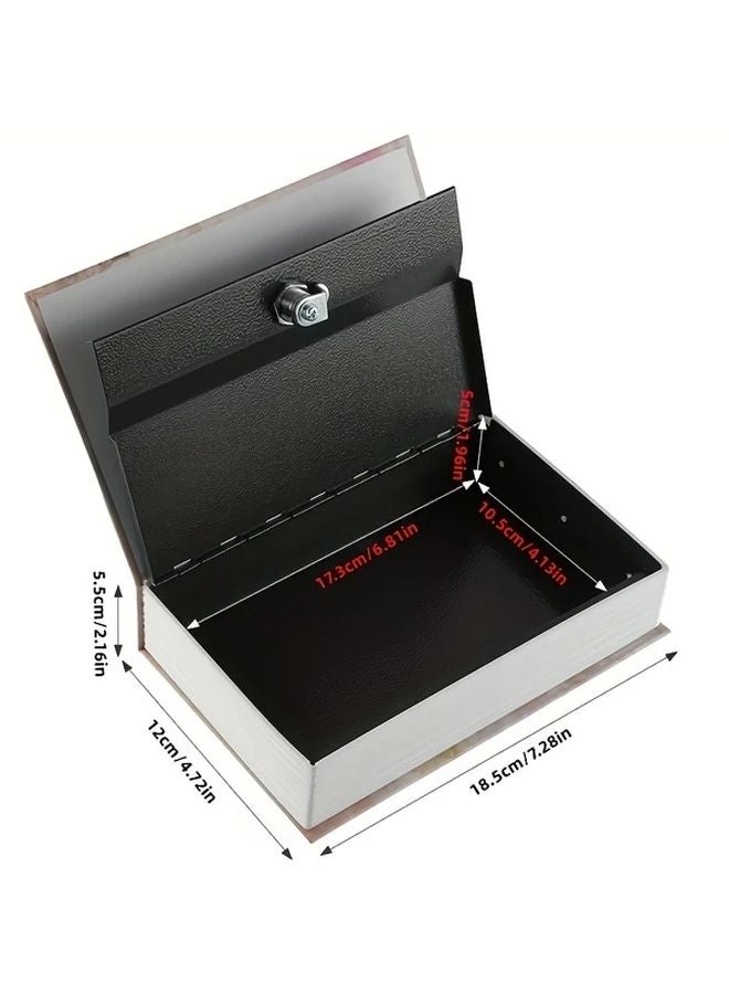 Durable Iron Book Safe Box Hidden Compartment For Valuables Charcoal Color - Image 3