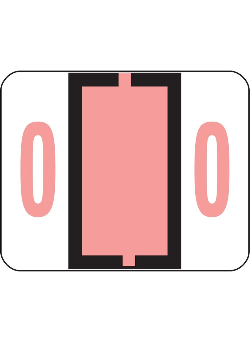 Smead Smead BCCRN Bar-Style Color-Coded Numeric Label, 0, Label Roll, Pink, 500 Labels per Roll (67370) 