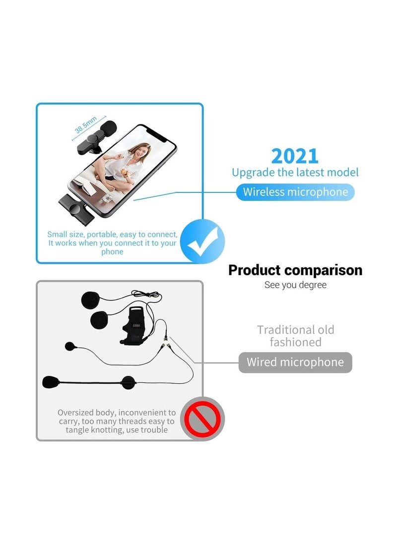 Phone Planet 2 in 1 iphone or type-c Wireless Lavalier Microphone For IPhone, Plug Play, Portable Audio Video Recording Mic for Youtube, Live Stream, Vlog, Interview, Laptops PC - Image 3