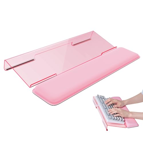 Laborio Computer Keyboard Wrist Rest Stand for Desktop Keyboard Holder for Easy Typing with Wrist Pad for Office Desk Home School Pink - Image 1