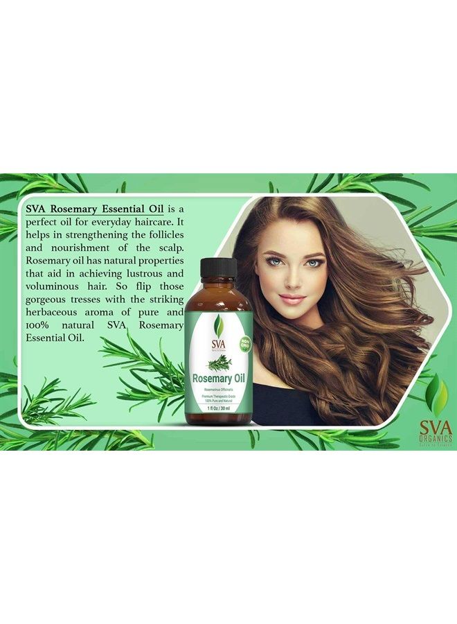 SVA Organics SVA Organics Rosemary Essential Oil 1 Oz Pure & Natural for Skin, Face, Hair Care, Aromatherapy, Diffuser, Hair Growth, Conditioner - Image 3