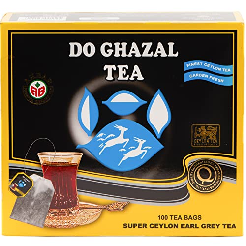 Do Ghazal Earl Grey Tea Bags - Super Ceylon Black Tea with Natural Bergamot - 100 x 2g Bags - Image 1