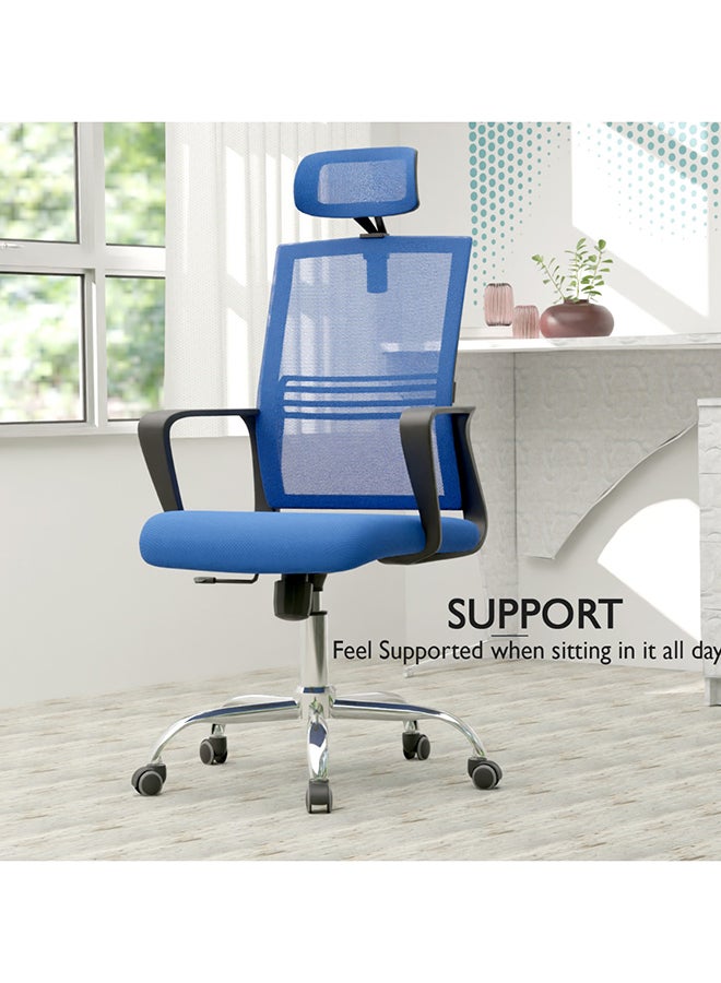 Mahmayi Mahmayi Sleekline 690033 Task Chair Blue Mesh with Headrest  - Image 2