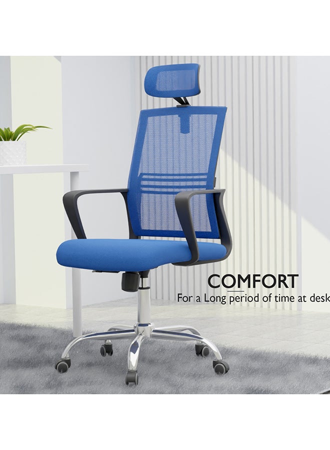 Mahmayi Mahmayi Sleekline 690033 Task Chair Blue Mesh with Headrest  - Image 4