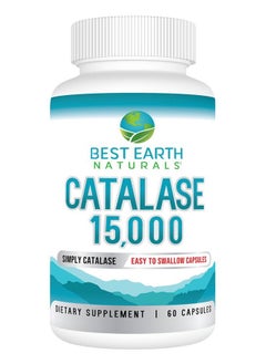 Best Earth Naturals Catalase Supplement 15,000 - Hair Supplements for Strong Hair - 60 Capsules (60-Day Supply)  - Image 1
