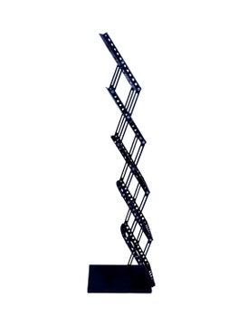 SWEET BABU SWEET BABU JAISHTEC A4 iron Portable Freestanding Magazine Rack Metal Zigzag CatalogueMagazineLiterature Stand RackBlack  - Image 3