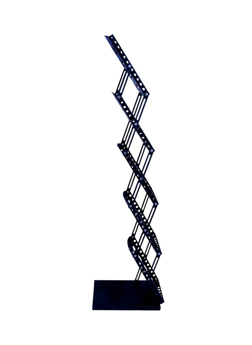 SWEET BABU SWEET BABU JAISHTEC A4 iron Portable Freestanding Magazine Rack Metal Zigzag CatalogueMagazineLiterature Stand RackBlack  - Image 3