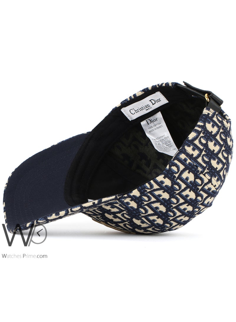 Dior Dior Baseball Cap Navy Blue Color Cotton Hat For Men  - Image 4