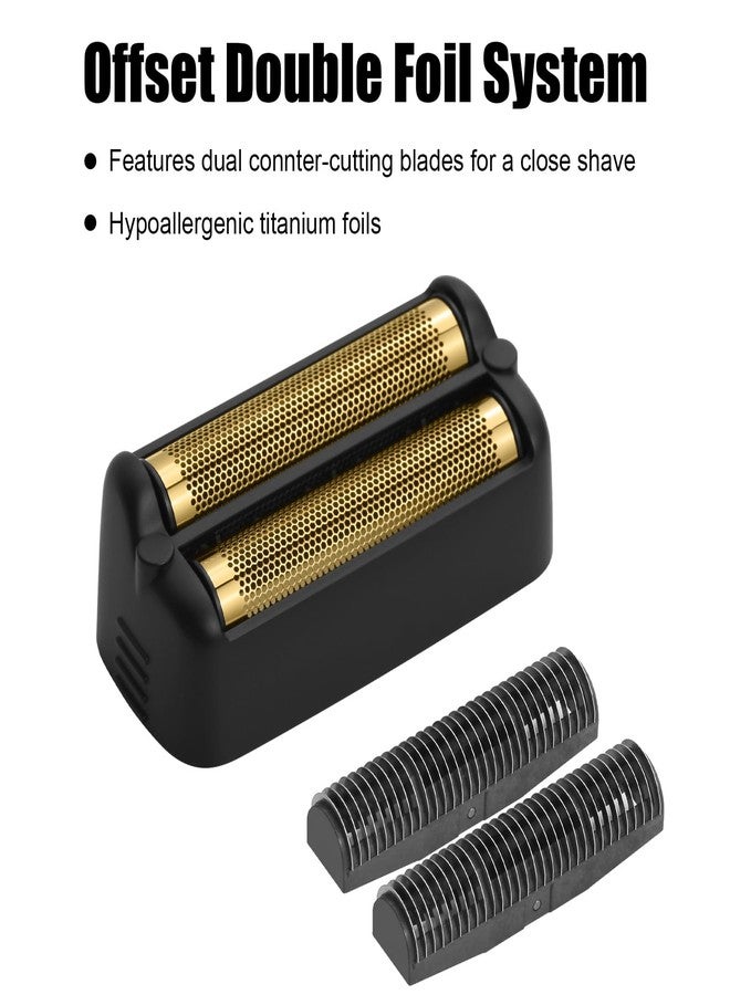Amorka FX79RF2MB Replacement Foil and Cutters for BaBylissPRO FXONE Double Foil Stick Shaver, Hypoallergenic Extra-close Shaver Replacement Head, Matte Black - Image 2