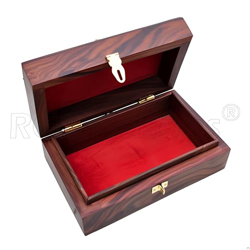 RGrandsons Handmade Wooden Jewellery Box for Women Jewel Organizer Hand Carved with Intricate Carvings Gift Items - Om Design (Size: 8.0x5.0_(ॐ) (卐)) - Image 3