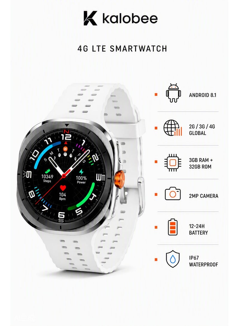 Kalobee AMOLED Smartwatch with GPS and Bluetooth Calling silver Featuring Multi Straps - Image 2