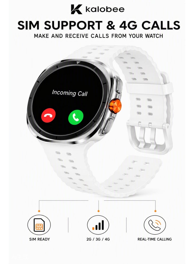Kalobee AMOLED Smartwatch with GPS and Bluetooth Calling silver Featuring Multi Straps - Image 3