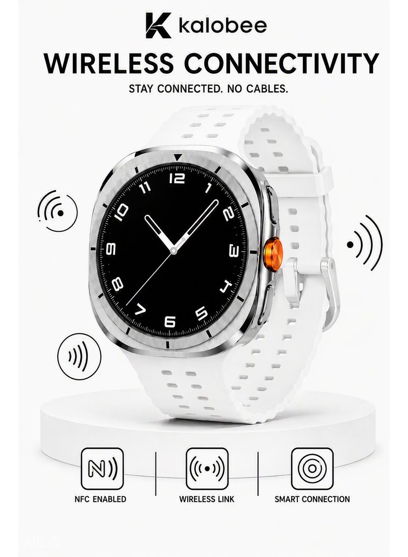 Kalobee AMOLED Smartwatch with GPS and Bluetooth Calling silver Featuring Multi Straps - Image 4