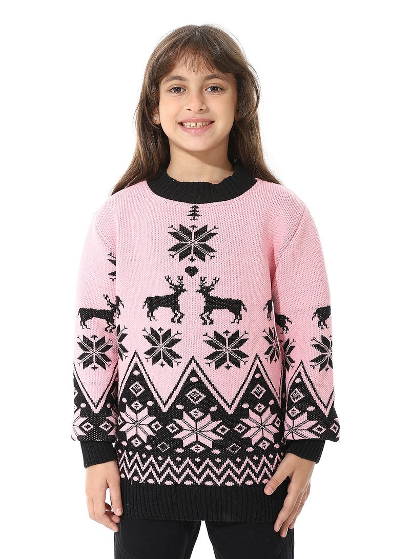 سيزار بلوفر صوف بناتي  مصصم بألوان متعددة - Image 1