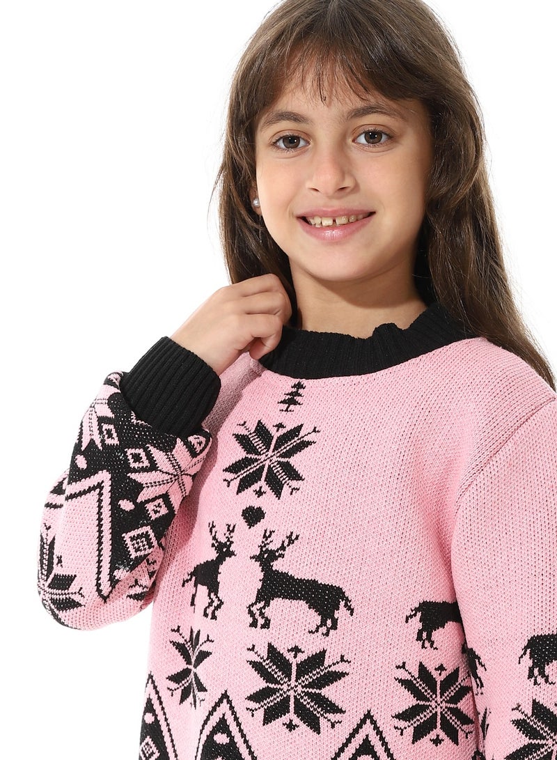 سيزار بلوفر صوف بناتي  مصصم بألوان متعددة - Image 2