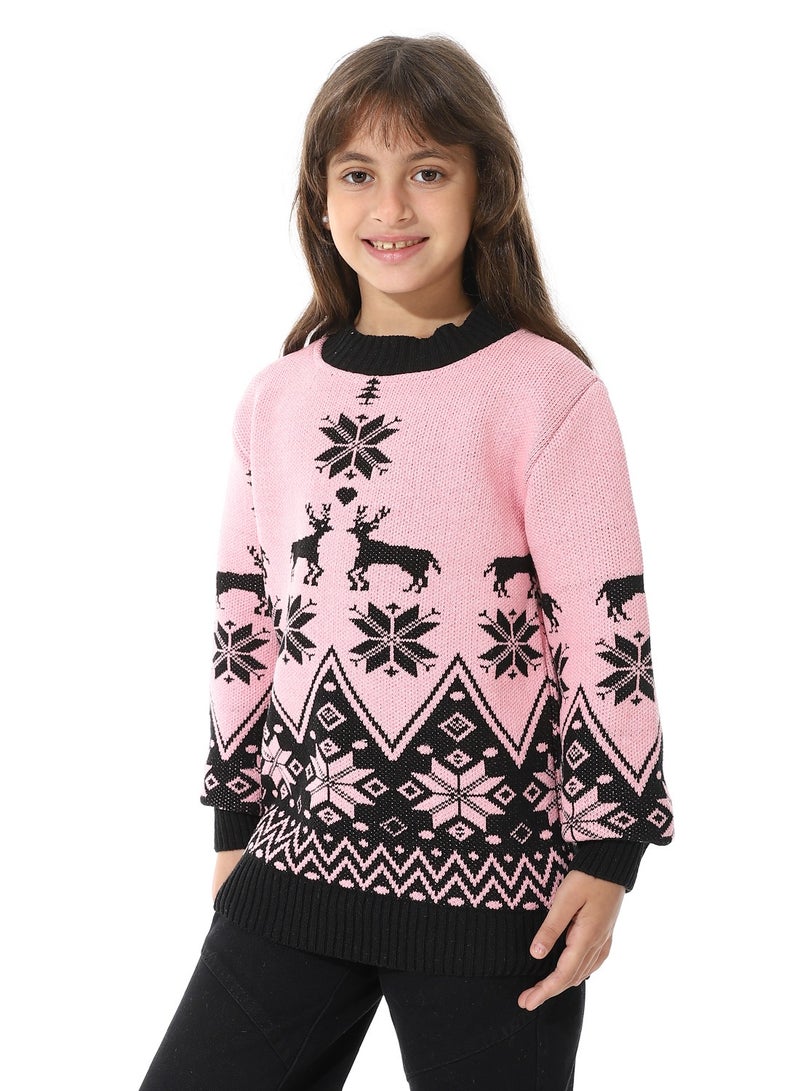 سيزار بلوفر صوف بناتي  مصصم بألوان متعددة - Image 3