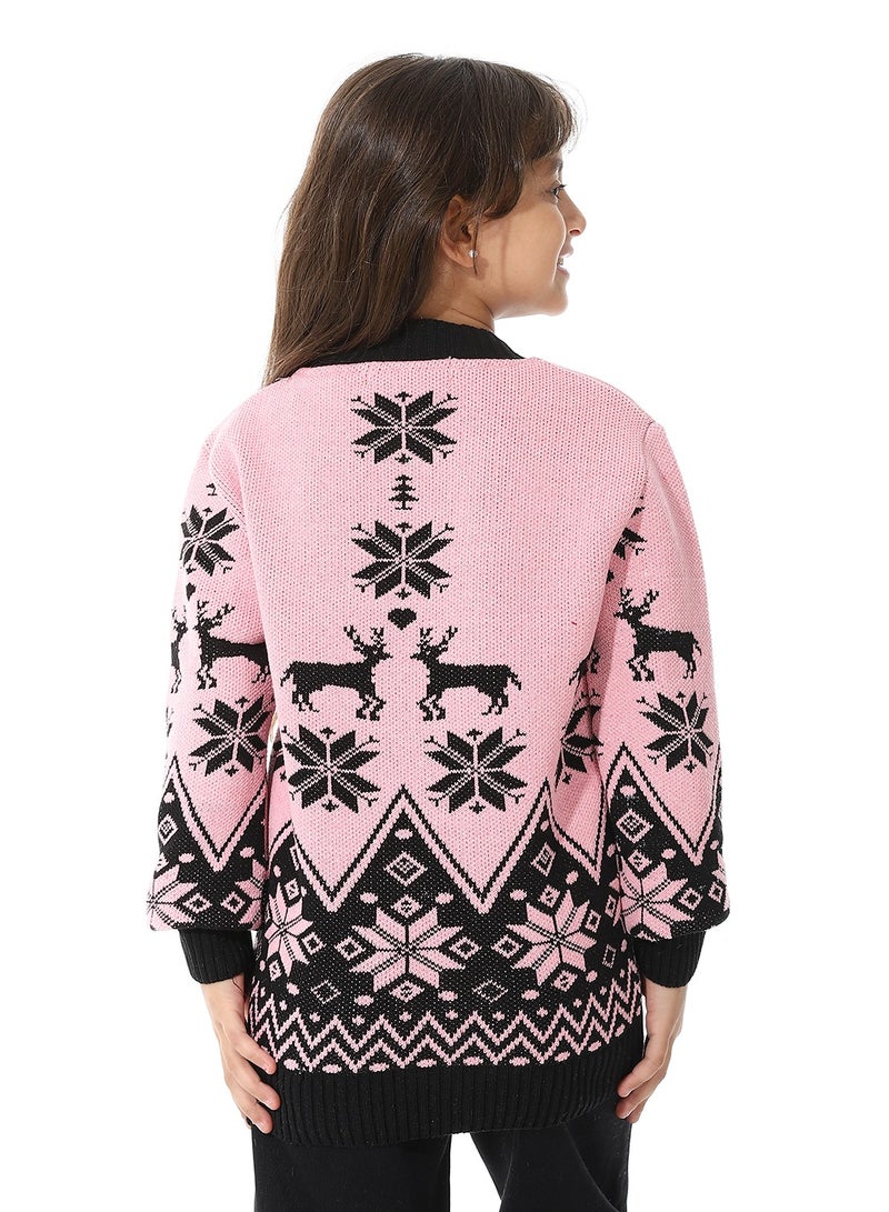 سيزار بلوفر صوف بناتي  مصصم بألوان متعددة - Image 4