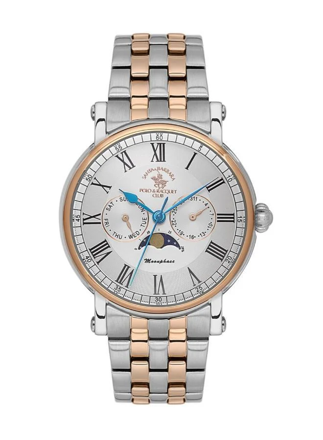 SANTA BARBARA POLO & RACQUET CLUB Santa Barbara Polo & Racquet Club - Legend Men's Watch | Stainless Steel Band with Steel Case | Analog | Round Dial | Mineral Glass | Japanese Quartz | Water Resistance 50 Meters