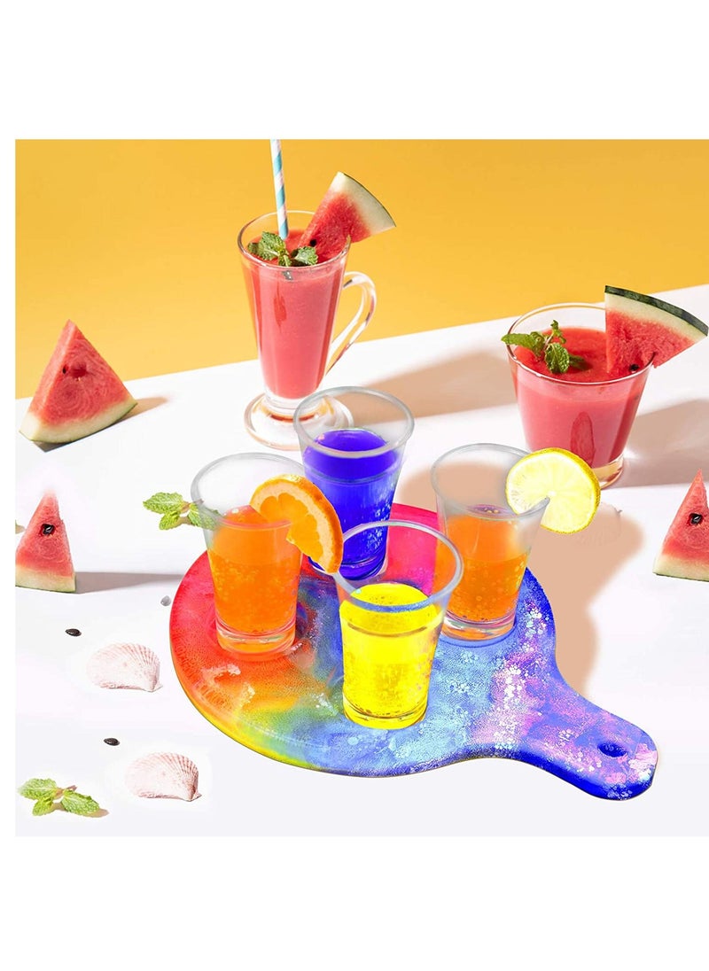 SYOSI - 2pcs Shot Glass Serving Tray Resin Mold, 8 Holes Silicone Glass Holder/Flight Paddle Serving Board Epoxy Casting Mold for Party Home Deco, Making Resin Kits for Beginners with Molds - Image 1