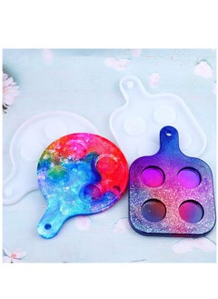 2pcs Shot Glass Serving Tray Resin Mold, 8 Holes Silicone Glass Holder/Flight Paddle Serving Board Epoxy Casting Mold for Party Home Deco, Making Resin Kits for Beginners with Molds
