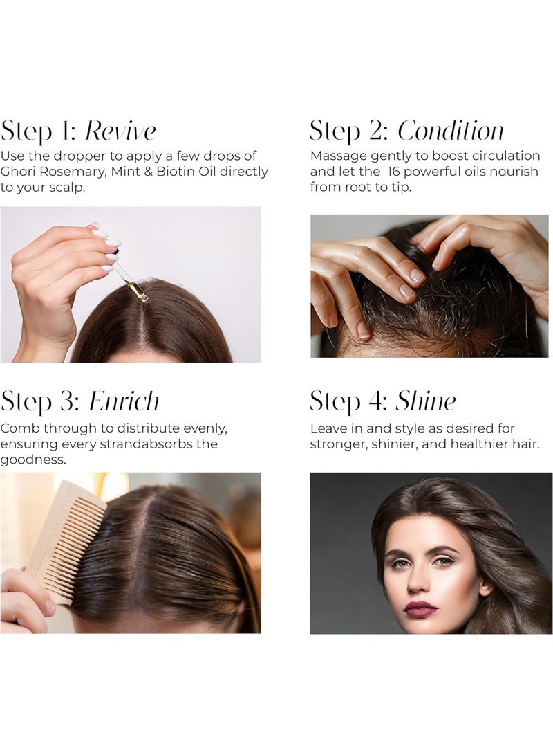 غوري زيت إكليل الجبل وزيت النعناع والبيوتين لنمو الشعر والتحكم في تساقط الشعر وتغذية فروة الرأس - Image 5