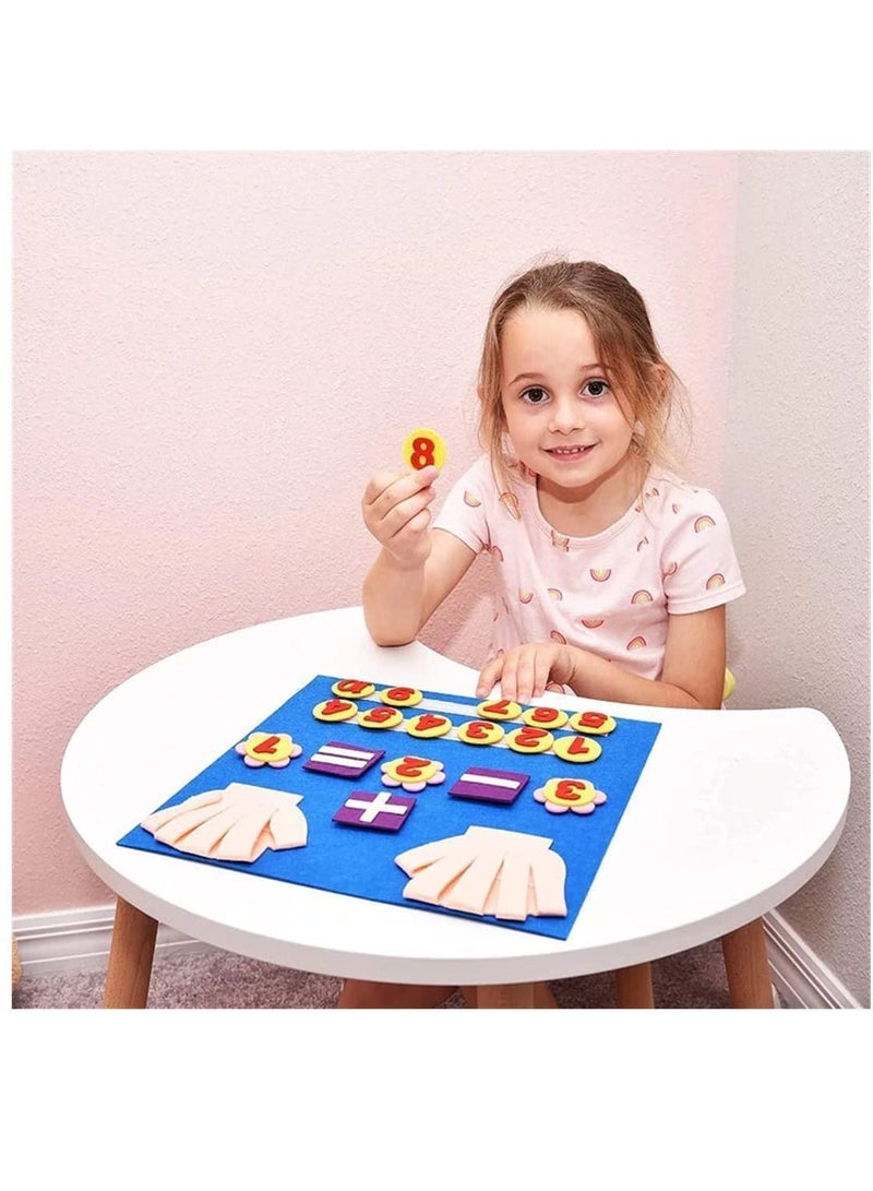 NIBEMINENT Felt Board Finger Numbers Counting Toy, Math Teaching Learning Educational Sensory Toys, Early Play Kit Wall Hanging Gift forToddlers Kids,early education toys felt figures  - Image 5