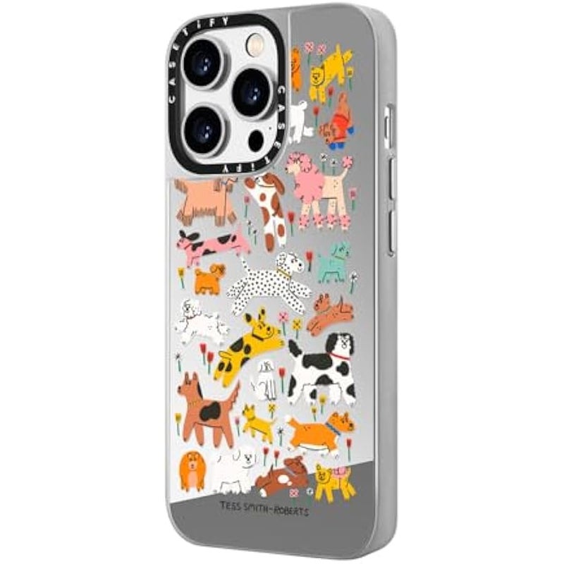 Casetify Mirror Case for iPhone 14 Pro Compatible with Magsafe - Dogs - Silver on Silver - Image 5