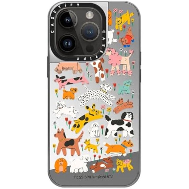 Casetify Mirror Case for iPhone 14 Pro Compatible with Magsafe - Dogs - Silver on Silver - Image 3