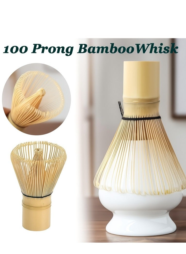 فلاي هسو طقم شاي ماتشا مكون من 4 قطع، طقم خفق ماتشا، وعاء سيراميك ماتشا، خفق ماتشا، حامل خفق أبيض، مغرفة تقليدية، مجموعة مثالية لأداة تقليدية من ماتشا，"مناسبة جدا لجمع شمل الأسرة"<مناسبة جدا لجمع شمل الأسرة>; (وردي وأبيض) - Image 2