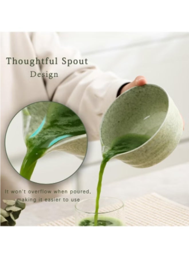 FLYHSO 4 Piece Matcha Tea Set Matcha Whisk Kit Matcha Ceramic Bowl Matcha Whisk, White Whisk Holder Traditional Scoop Perfect Set to a Traditional of Matcha Tool - Image 5