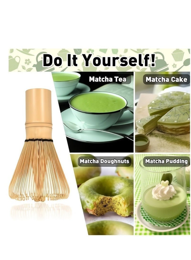 FLYHSO 4 Piece Matcha Tea Set Matcha Whisk Kit Matcha Ceramic Bowl Matcha Whisk, White Whisk Holder Traditional Scoop Perfect Set to a Traditional of Matcha Tool - Image 3