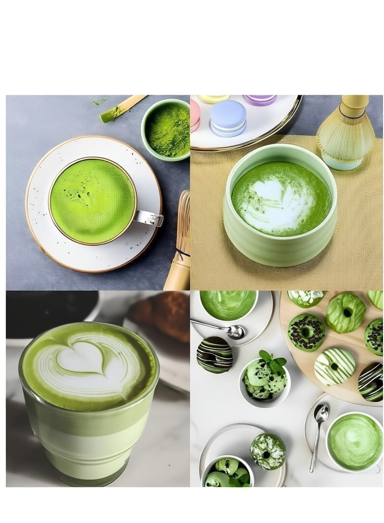 FLYHSO 4 Piece Matcha Tea Set Matcha Whisk Kit Matcha Ceramic Bowl Matcha Whisk, White Whisk Holder Traditional Scoop Perfect Set to a Traditional of Matcha Tool - Image 2