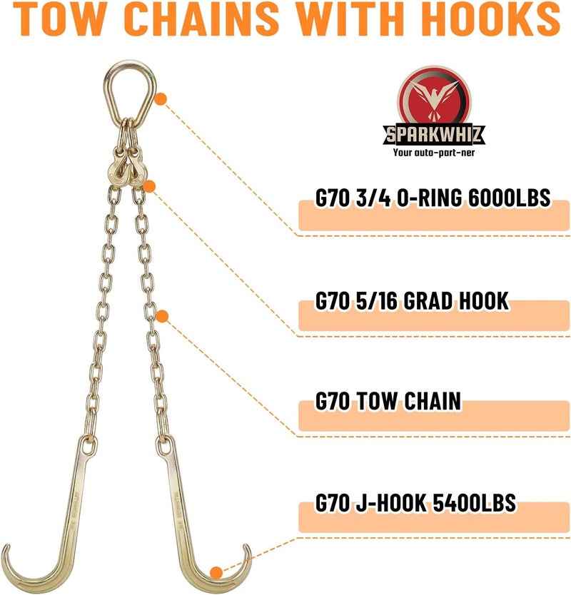 SPARKWHIZ سلسلة سحب SPARKWHIZ G70 J Hook مع خطافات جر - Image 3
