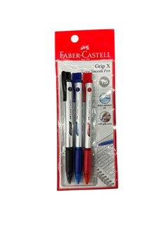 FABER-CASTELL FC Ball Pen Grip X10 Blister Card Blue-Red-Black 