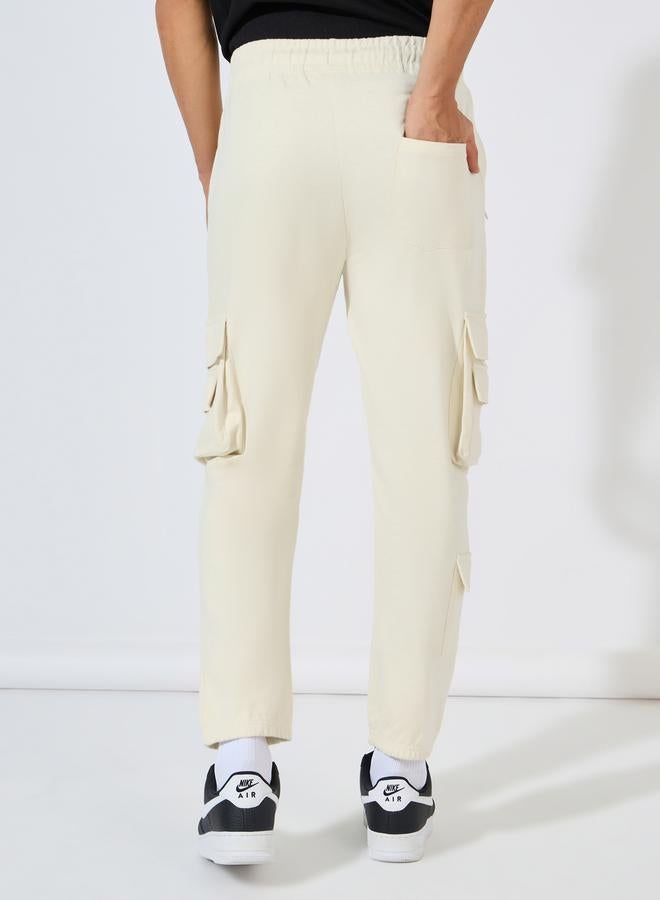 Styli Solid Cargo Joggers with Zipper Pocket  - Image 4