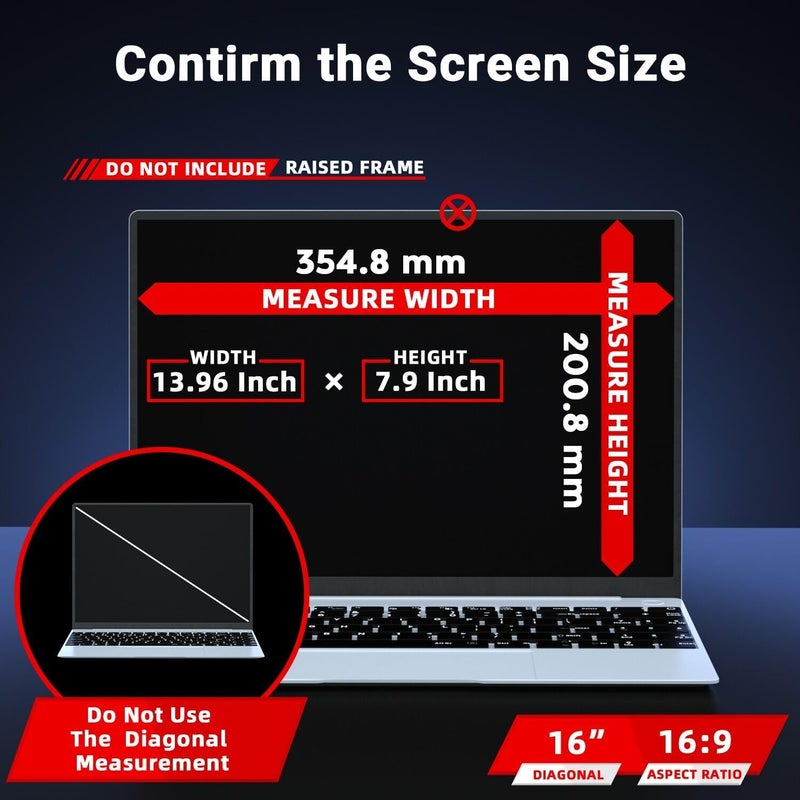 ZOEGAA Desert area eligible deliver Laptop Privacy Screen 16 inch,Magnetic Privacy Screen 16:9 ,Factory Focus on Research and Production,and has many international Patents such as Filtration Membranes Market demand focused build - Image 3