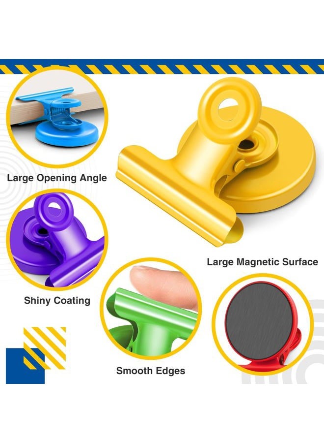 Grtard Fridge Magnets Clip, 6 Pack Colorful Magnetic Clips, Whiteboard Magnet Clips Strong, Strong Clips with Magnet, Strong Magnet Clips for Whiteboard, Fridge, Office, Classroom, Photos, Bags - Image 3