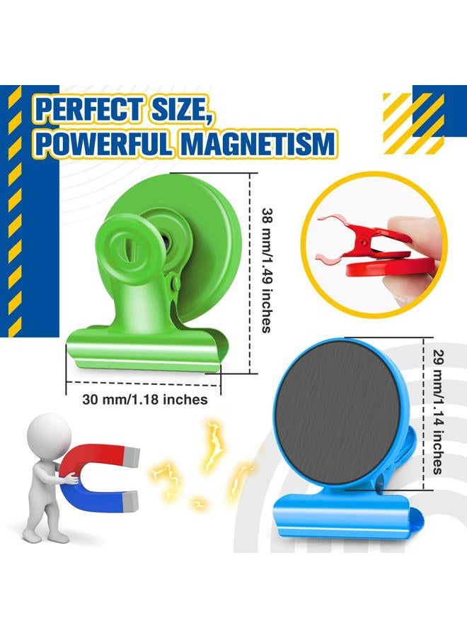 Grtard Fridge Magnets Clip, 6 Pack Colorful Magnetic Clips, Whiteboard Magnet Clips Strong, Strong Clips with Magnet, Strong Magnet Clips for Whiteboard, Fridge, Office, Classroom, Photos, Bags - Image 2